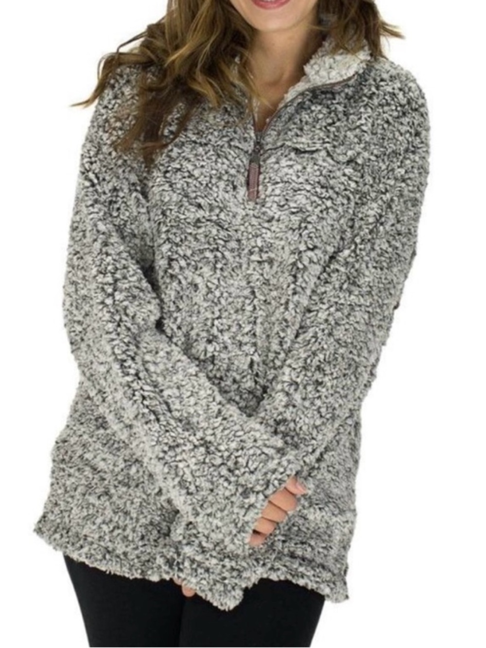 True Grit Sherpa half zip oversized